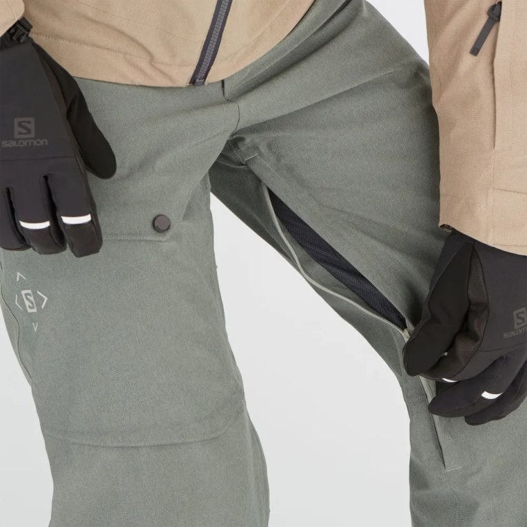 Light Olive Salomon Untracked Men's Ski Pants | PH 35291T